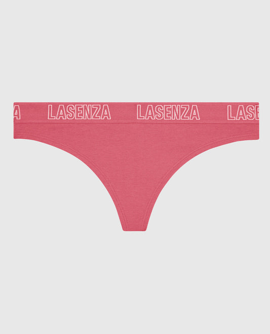 Smooth Thong Panty with Logo Band