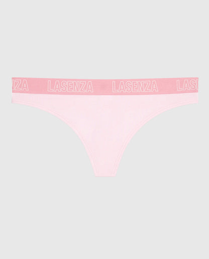 Thong Panty with Logo in Pink