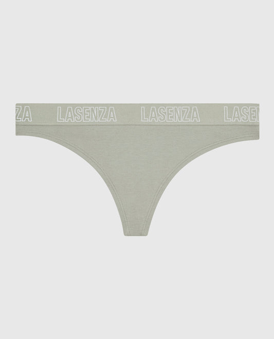 Smooth Thong Panty with Logo Band