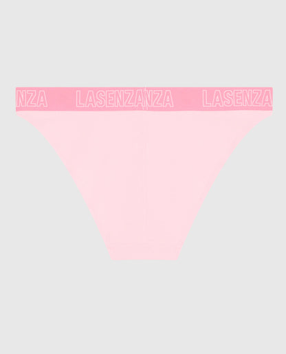 High Leg Cheeky Panty with Logo in Pink