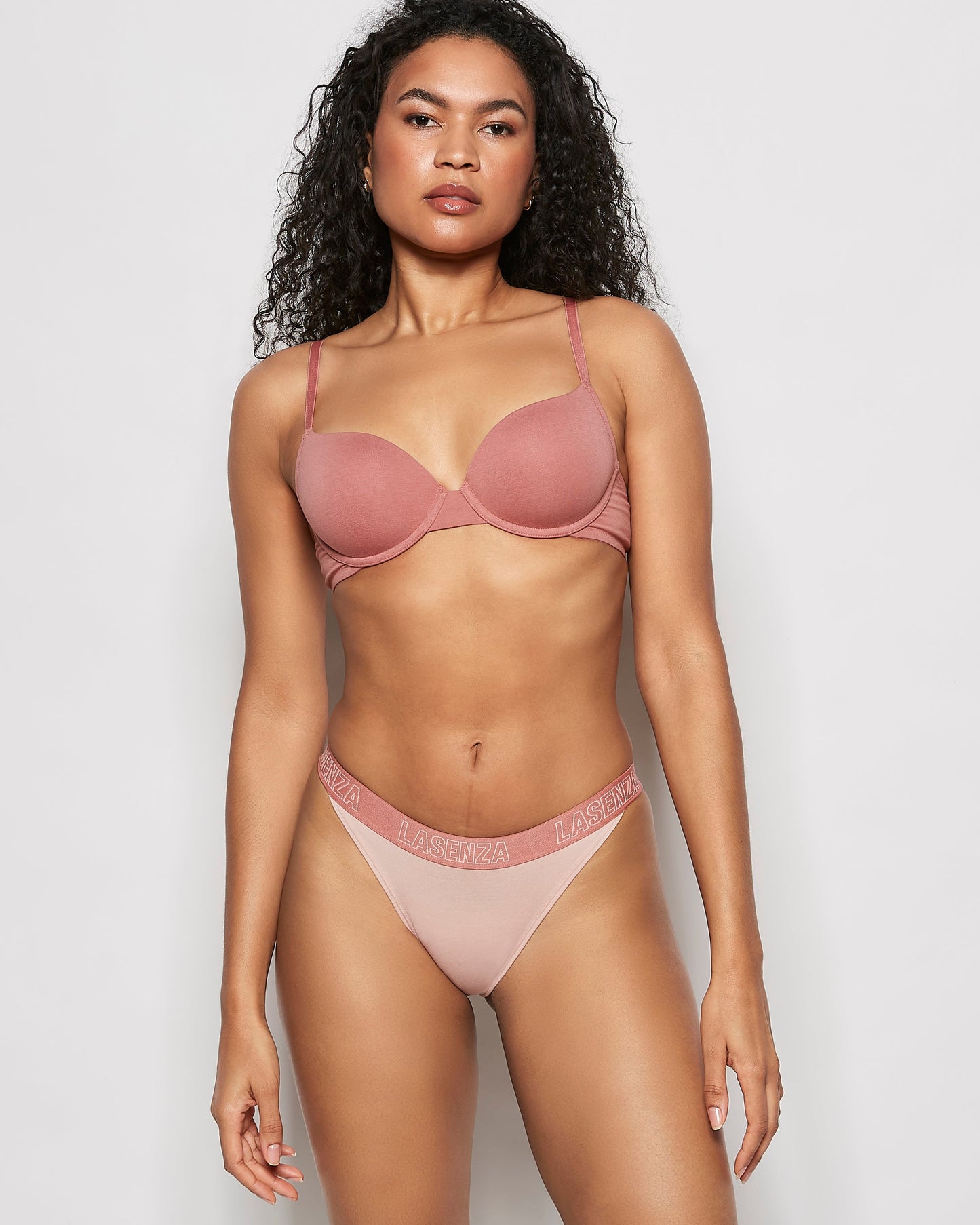 High Leg Cheeky Logo Panty in Peaceful Peach