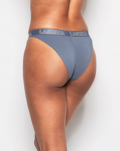 High Leg Cheeky Logo Panty in Stormy Weather