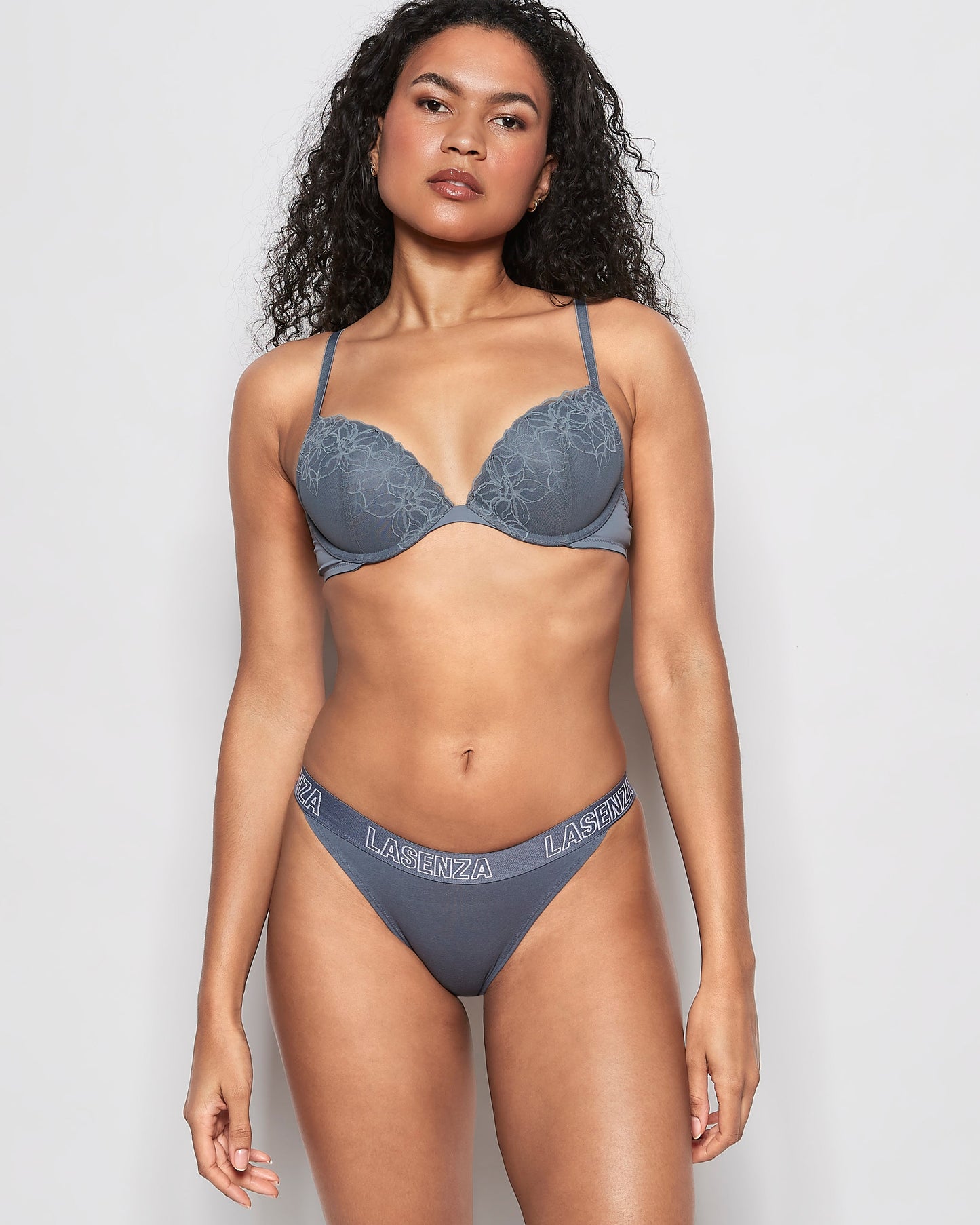 High Leg Cheeky Logo Panty in Stormy Weather