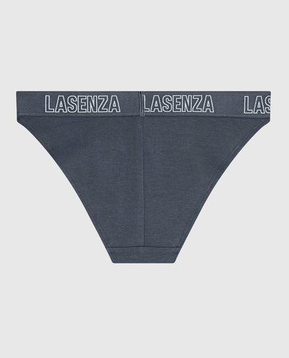 High Leg Cheeky Logo Panty in Stormy Weather