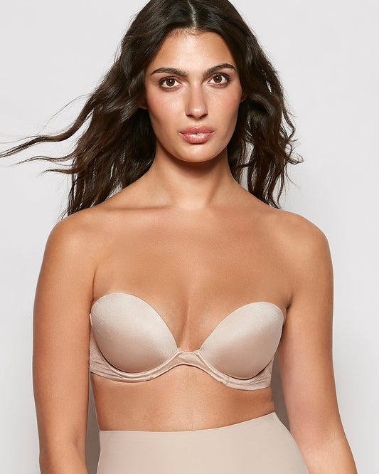 Strapless Push Up Bra in Rosetan