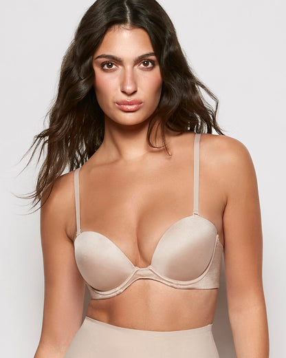 Strapless Push Up Bra in Rosetan