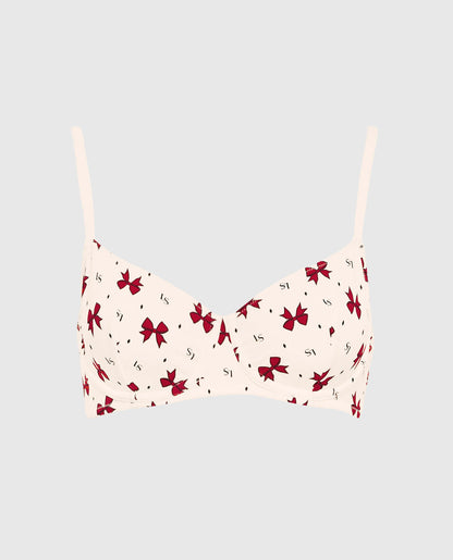 Unlined Balconette Bra in Bow to the Queen