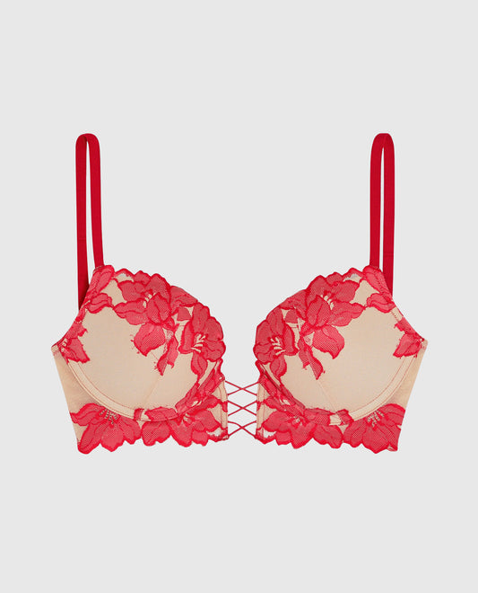 Push Up Bra with Lace Overlay