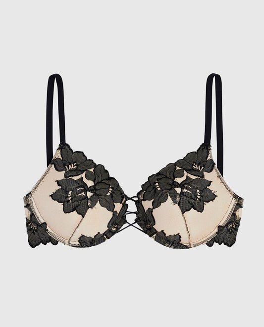 Up 2 Cup Push Up Bra with Lace Overlay