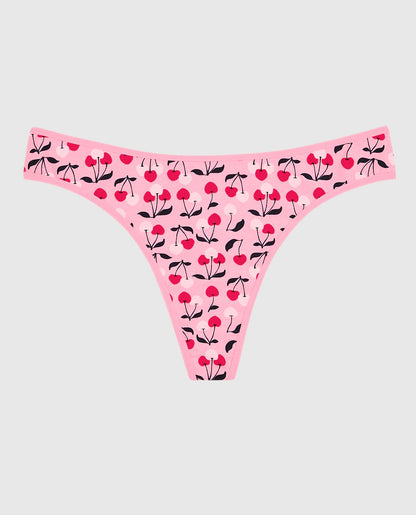 Cotton Thong Panty in Cherry On Top
