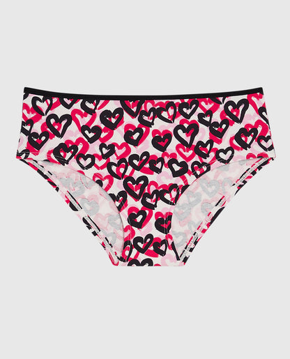 Cotton Hipster Panty in Graffiti Hearts