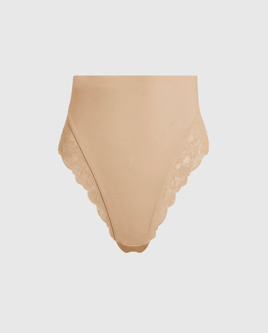 High Waist Smoothing Cheeky Panty in Rosetan