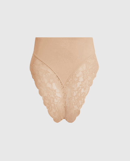 High Waist Smoothing Cheeky Panty in Rosetan