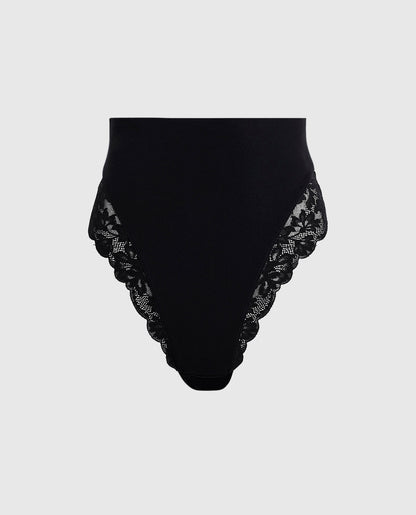 High Waist Smoothing Cheeky Panty in Black