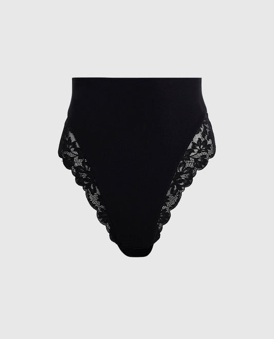 High Waist Smoothing Cheeky Panty in Black