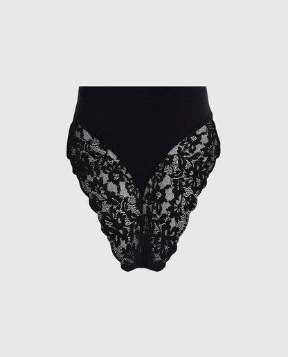 High Waist Smoothing Cheeky Panty in Black