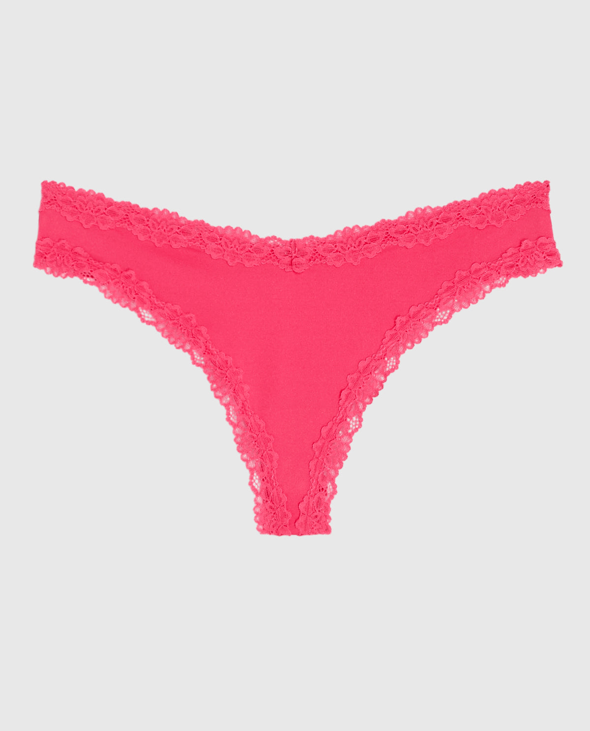 Lace Trim Thong Panty