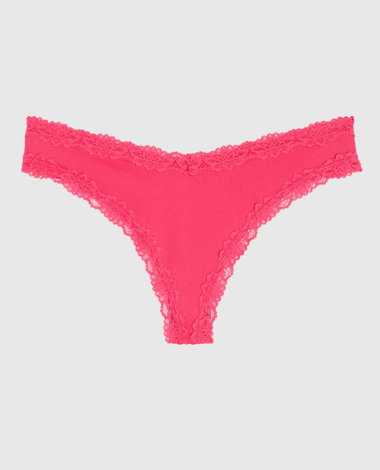 Lace Trim Thong Panty
