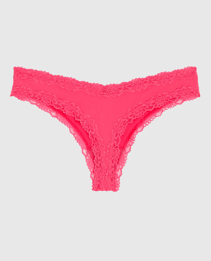 Lace Trim Thong Panty