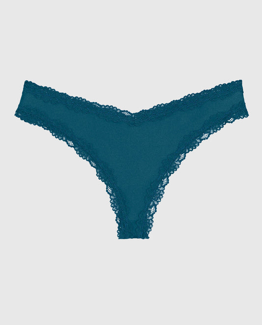 Lace Trim Thong Panty