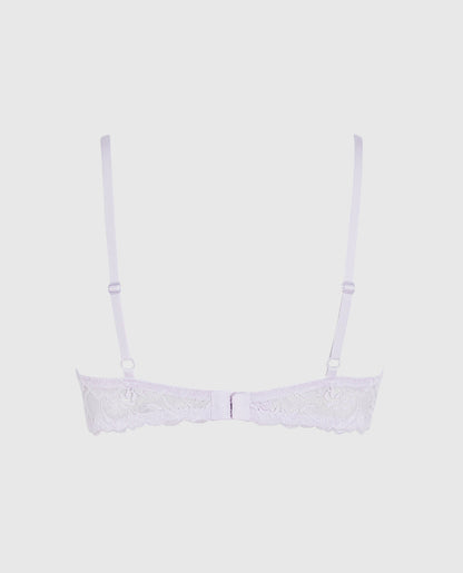 Unlined Lace Demi Bra in Lavender Cake