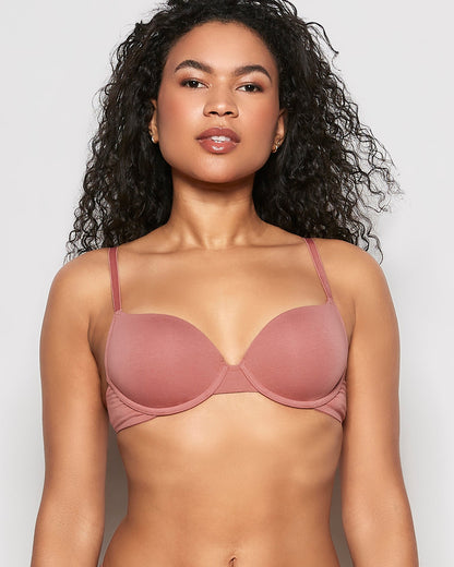 Lightly Lined Demi Bra in Rosy Blush