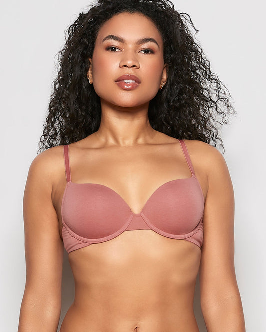 Lightly Lined Demi Bra in Rosy Blush