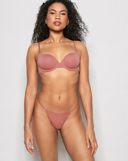 Lightly Lined Demi Bra in Rosy Blush