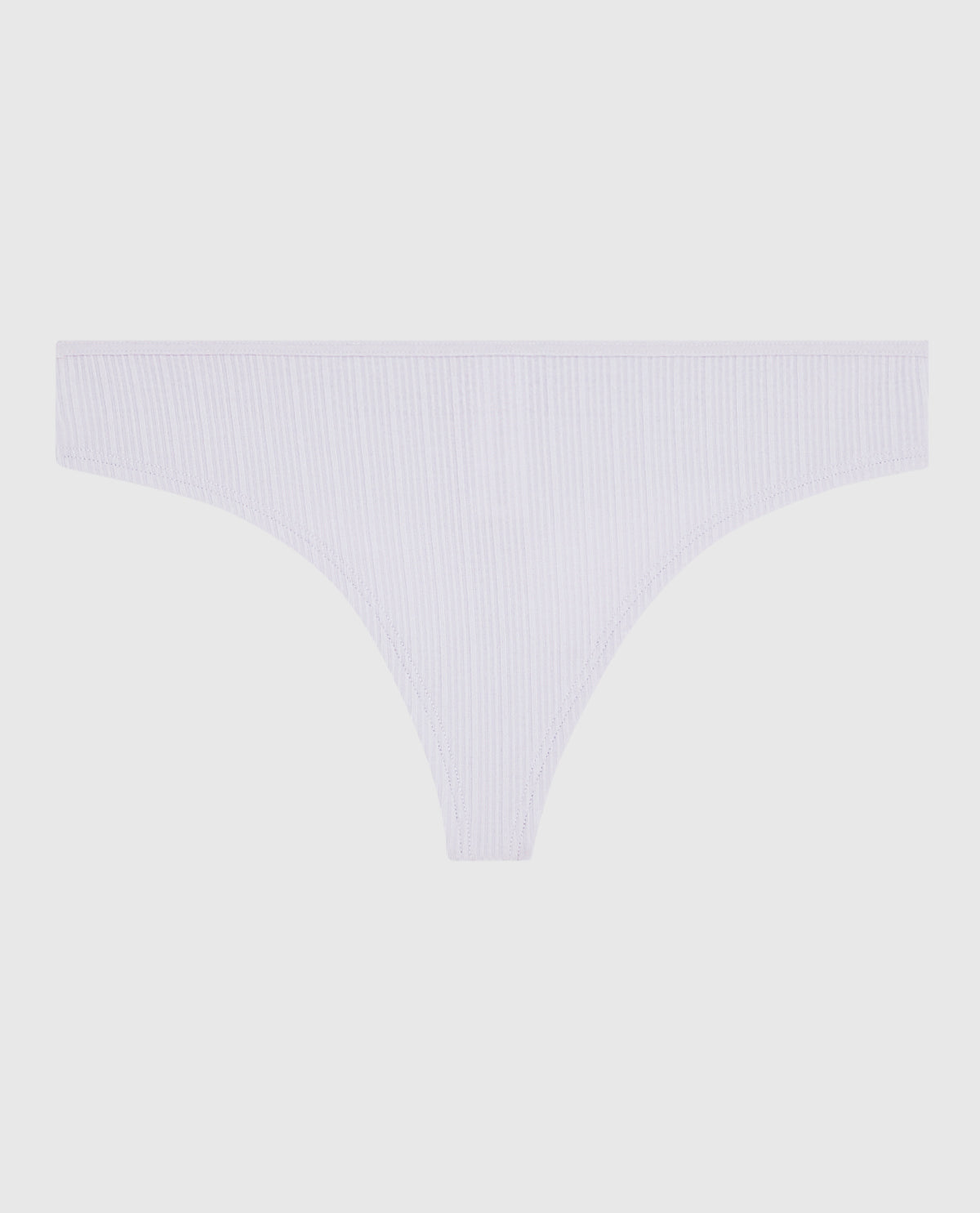 Ribbed Thong Panty in Lavender Cake