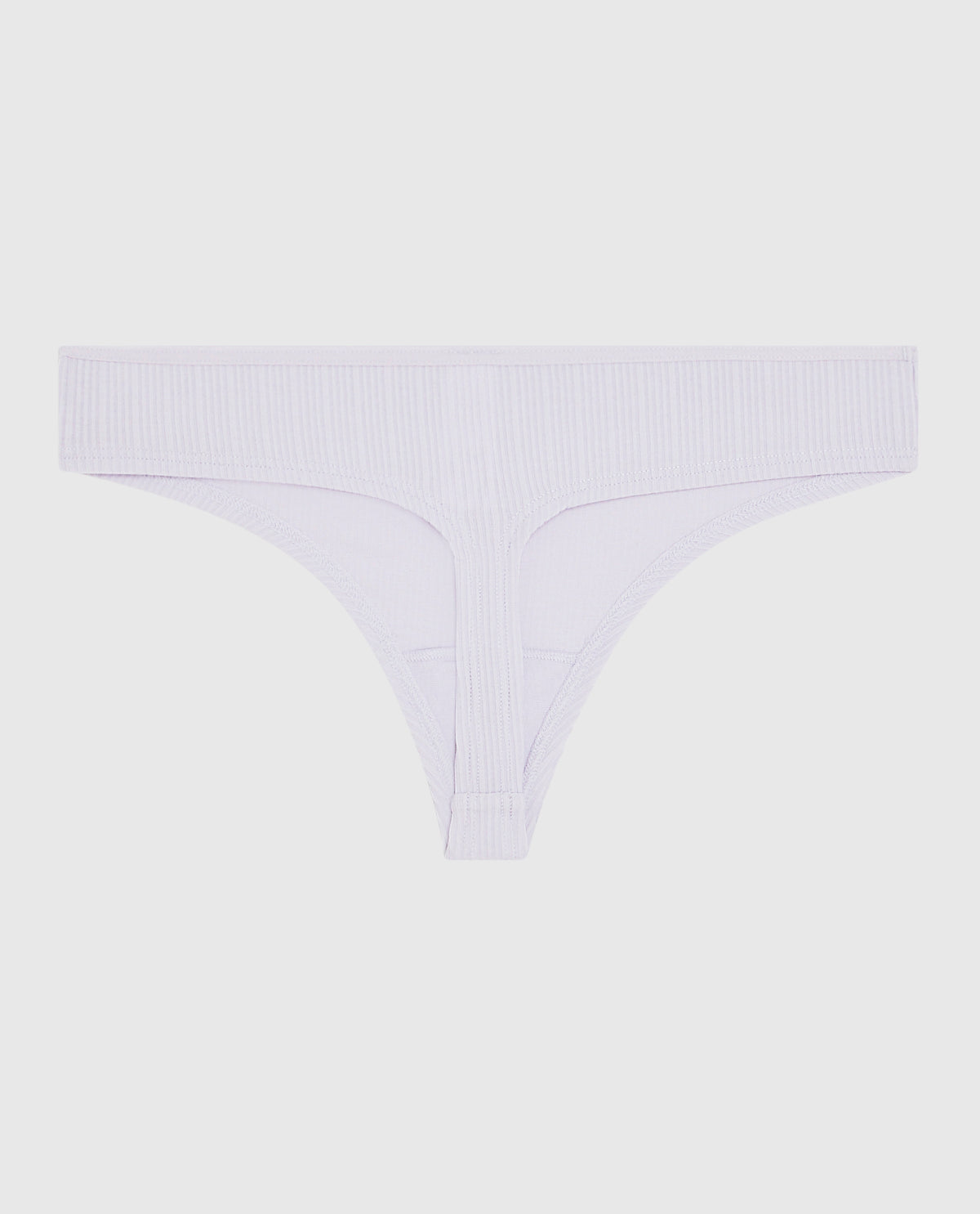 Ribbed Thong Panty in Lavender Cake