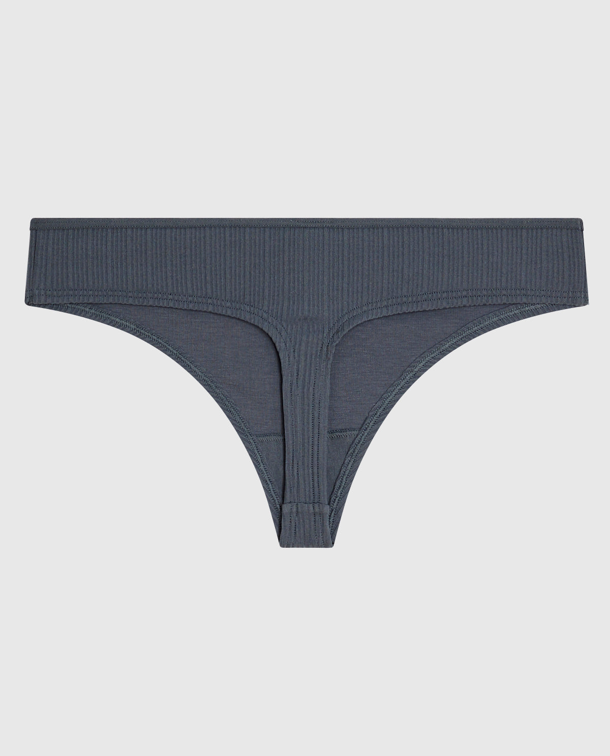 Ribbed Thong Panty in Stormy Weather