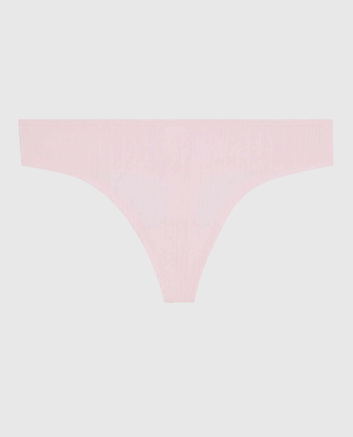 Ribbed Thong Panty in Pink-A-Boo