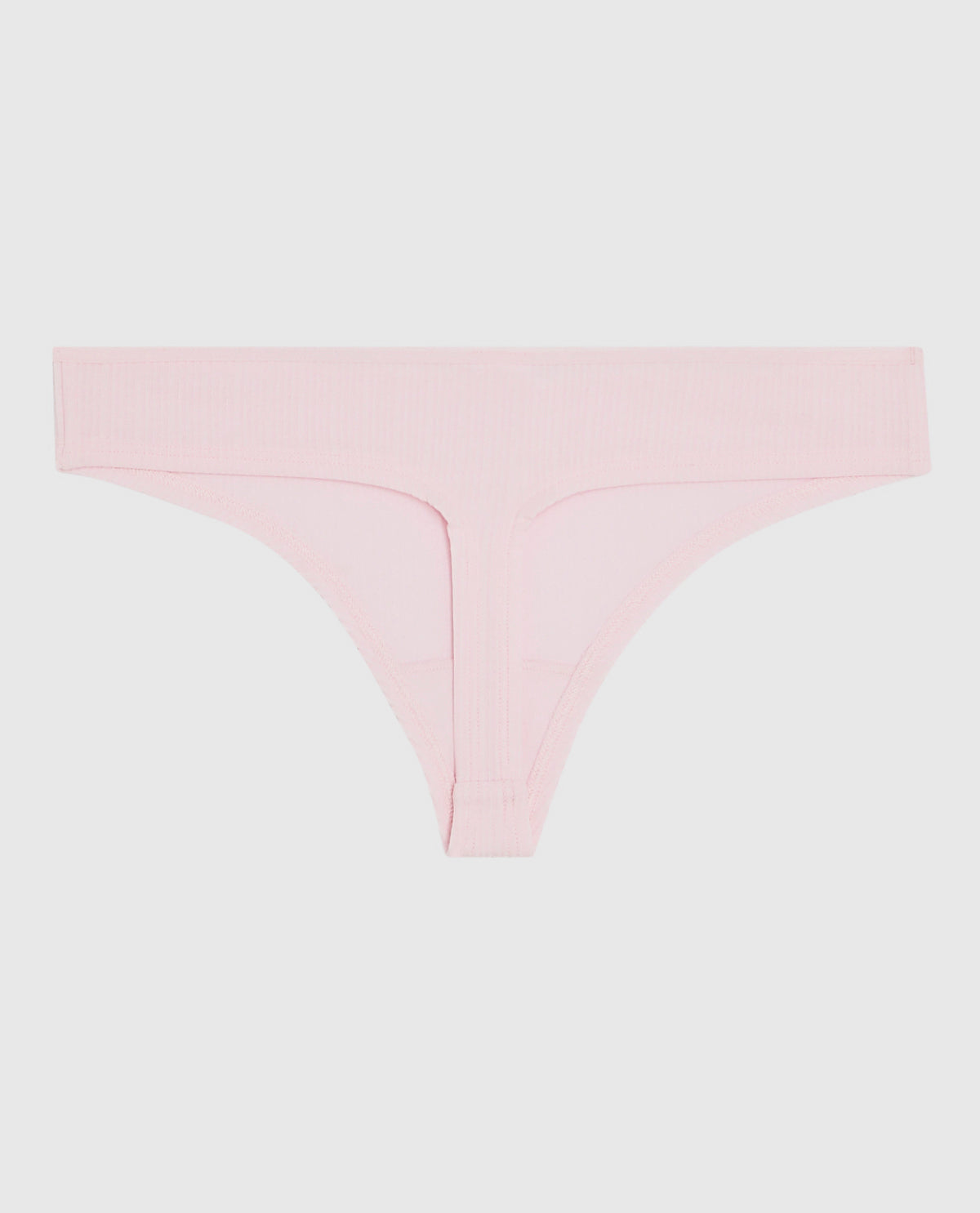 Ribbed Thong Panty in Pink-A-Boo