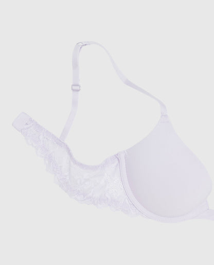 Push Up Bra with Lace Wing in Lavender Cake