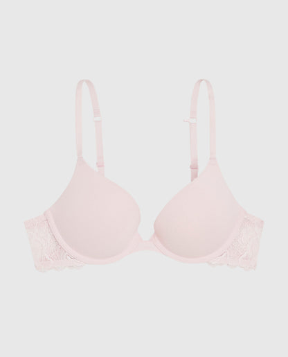 Push Up Bra with Lace Wing in Pink-A-Boo
