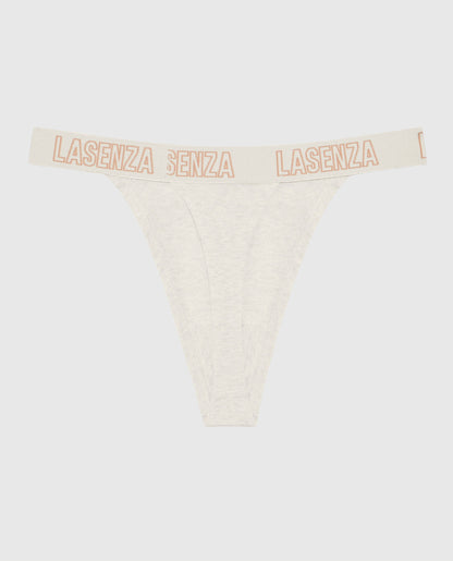 Everyday Thong Panty with Logo Trim