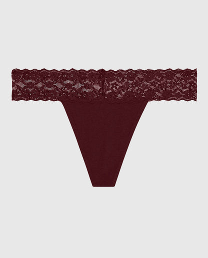 Thong Panty with Lace Trim