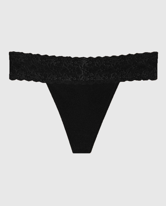 Thong Panty with Lace Trim