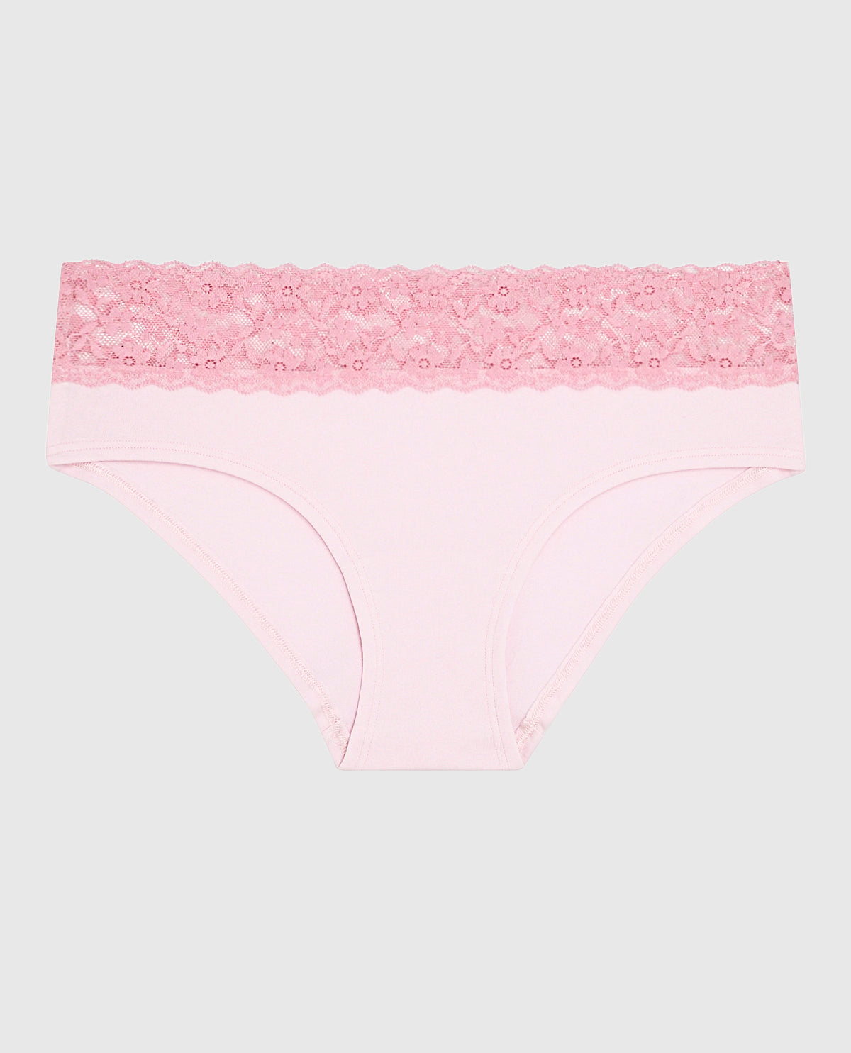 Hipster Panty with Lace Trim in Pink