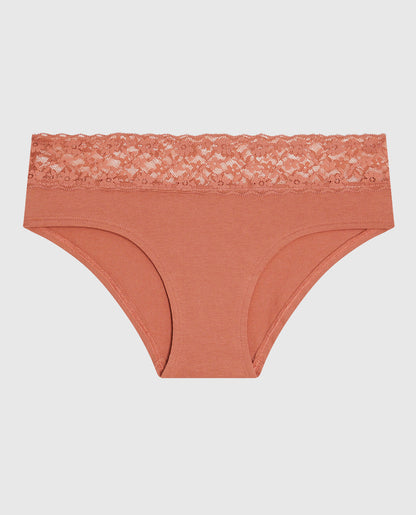 Hipster Panty with Lace in Rosy Blush