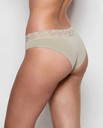 Hipster Panty with Lace in Stone Grey