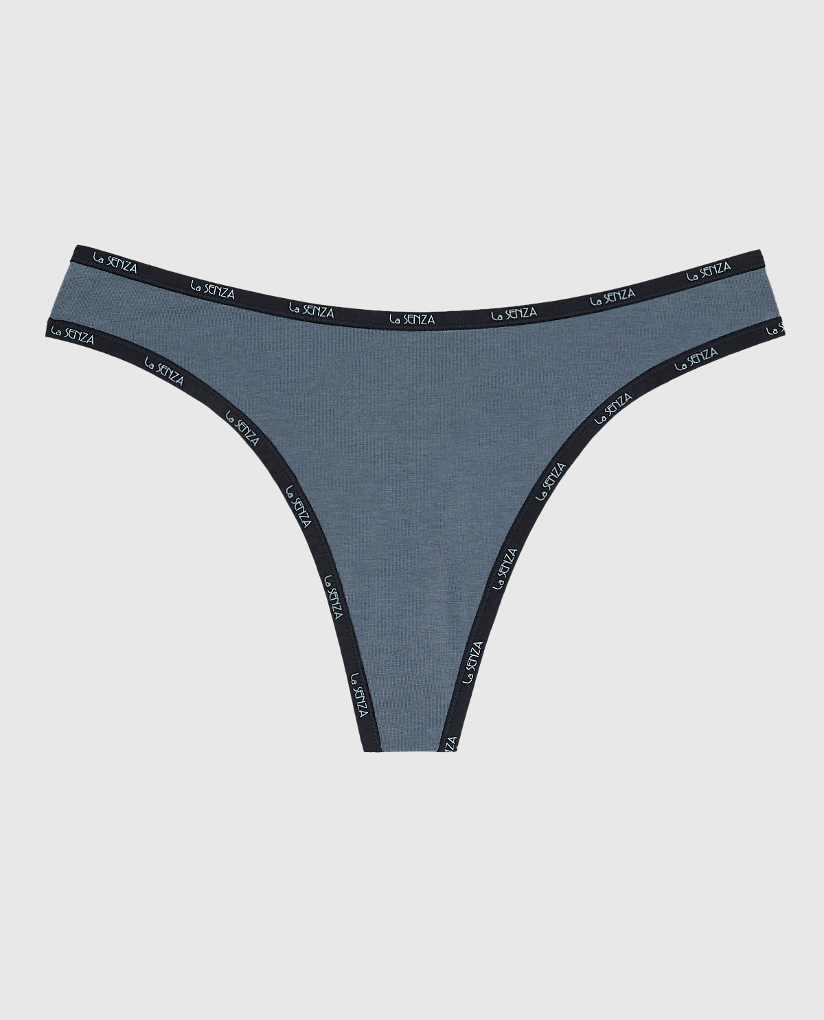 Thong Panty with Logo Trim in Stormy Weather