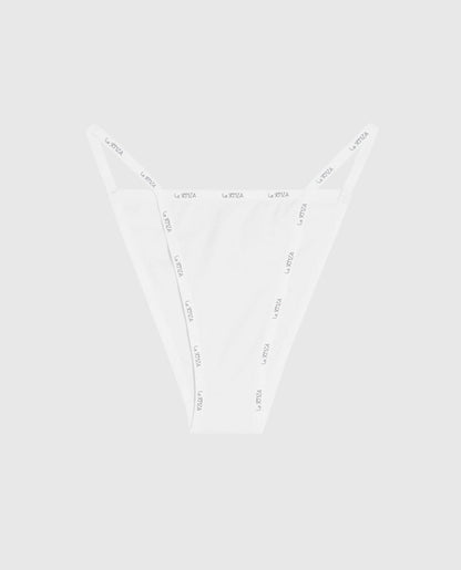 Cheeky Panty with Logo Trim in Ivory