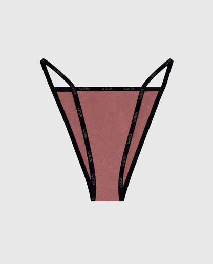 Cheeky Panty with Logo Trim in Dusty Cedar