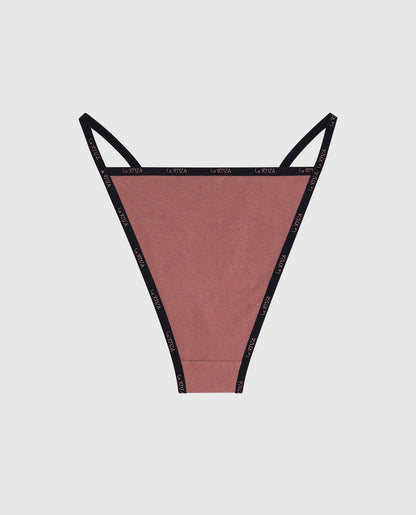 Cheeky Panty with Logo Trim in Dusty Cedar