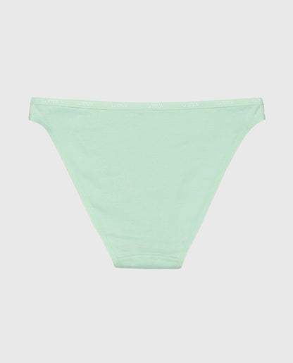 Bikini Panty with Logo Trim in Mist Green