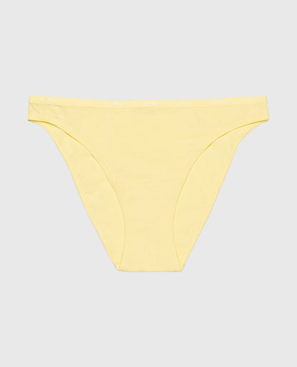 Bikini Panty with Logo Trim in Mellow Yellow