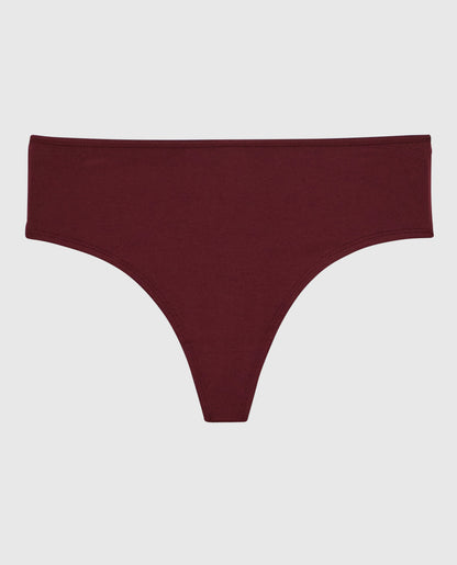 Ultrasoft High Leg Thong Panty in Red Wine