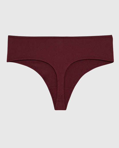 Ultrasoft High Leg Thong Panty in Red Wine