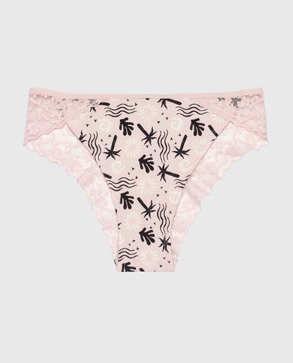 Cheeky Panty with Lace Trim in Sand and Surf